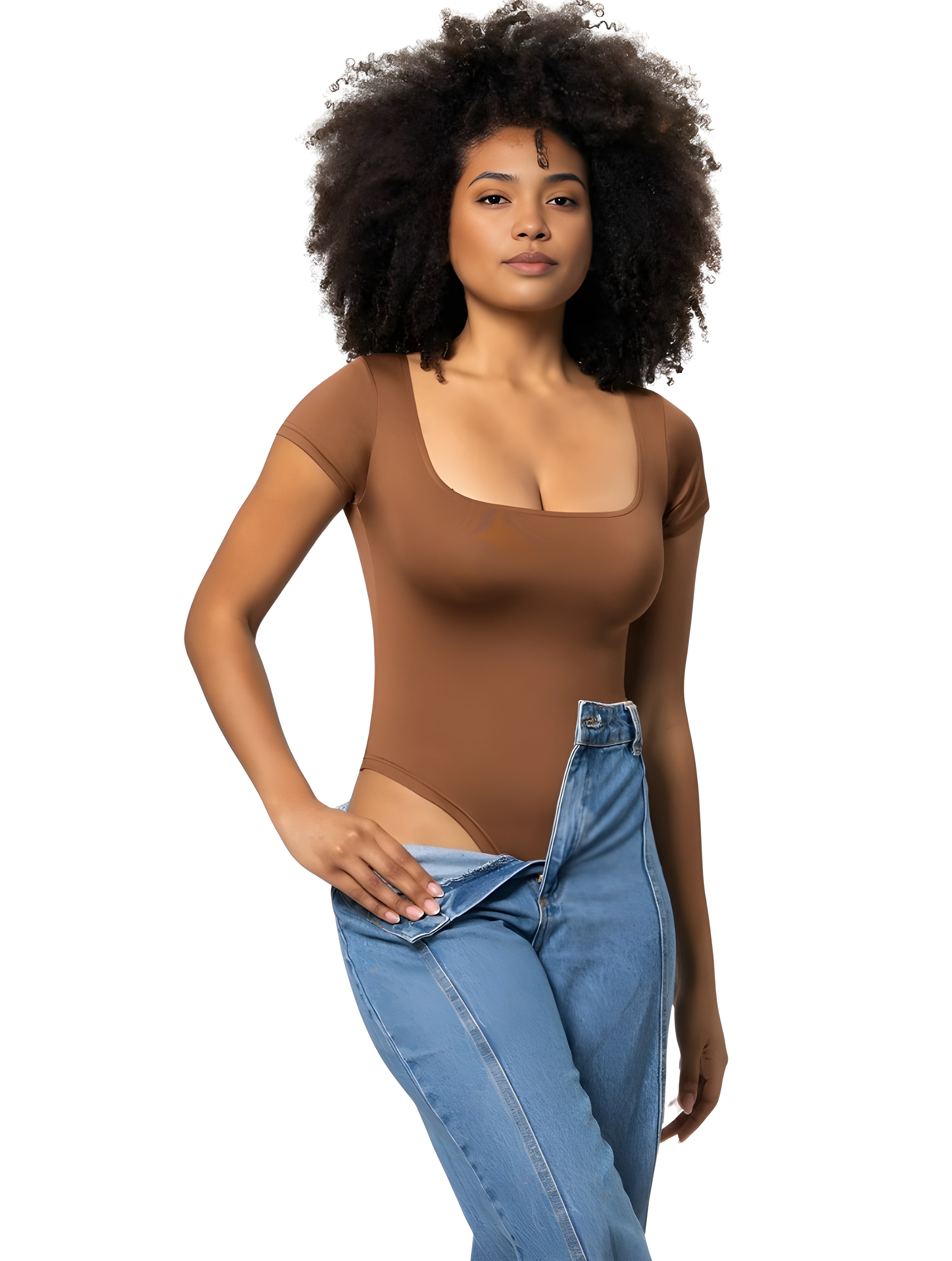 Square Neck Thong Bodysuit
