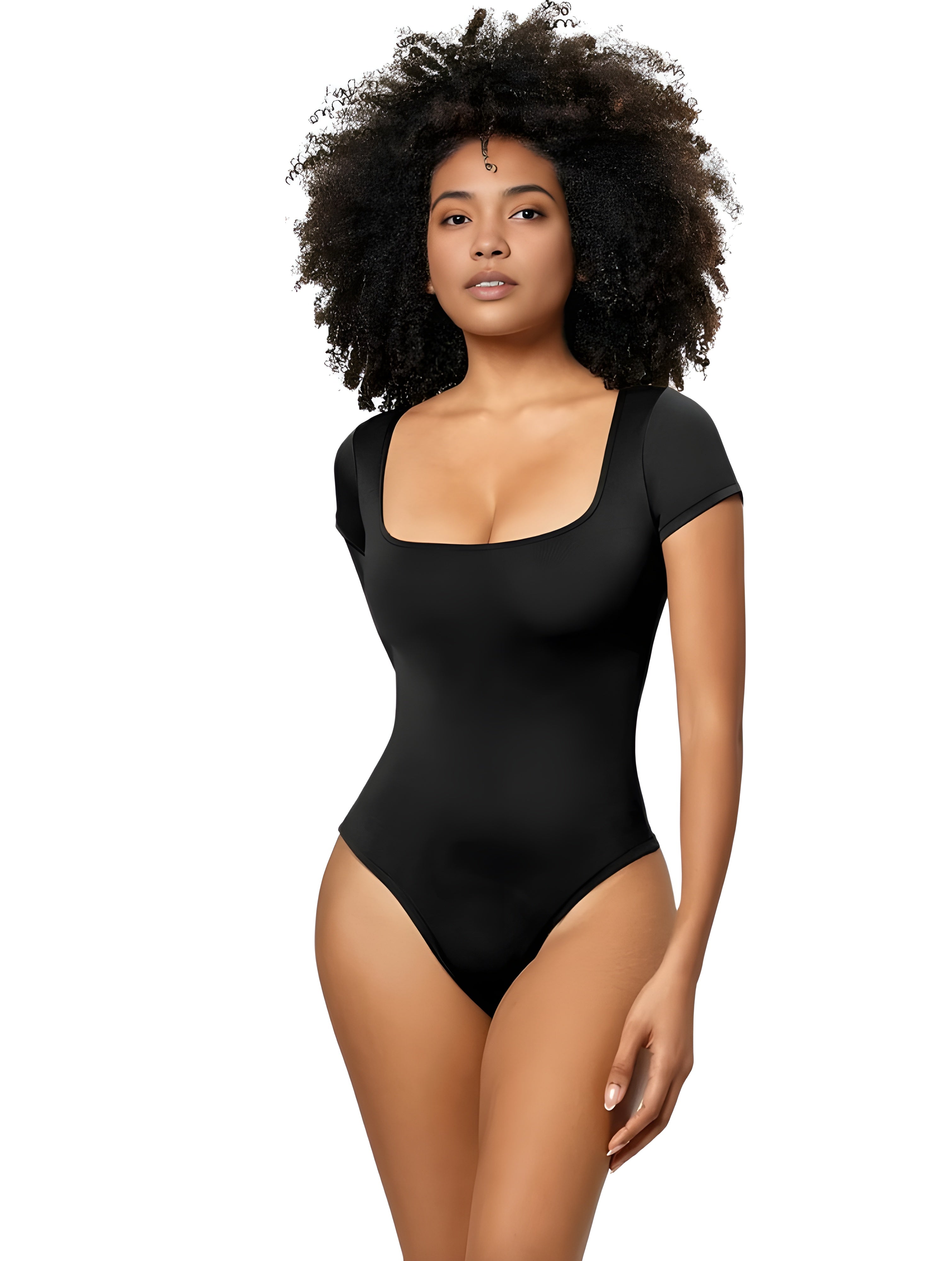 Square Neck Thong Bodysuit