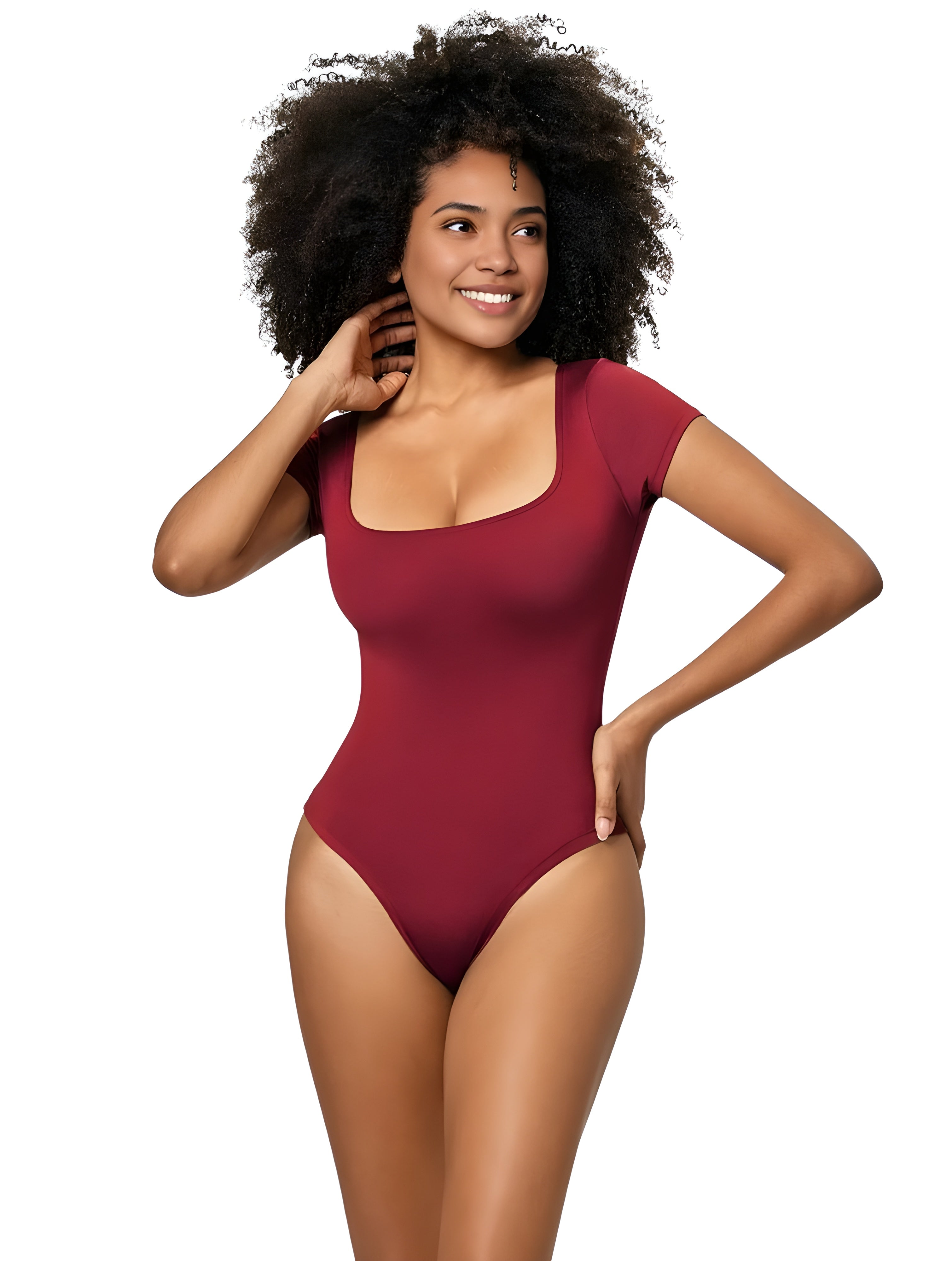 Square Neck Thong Bodysuit