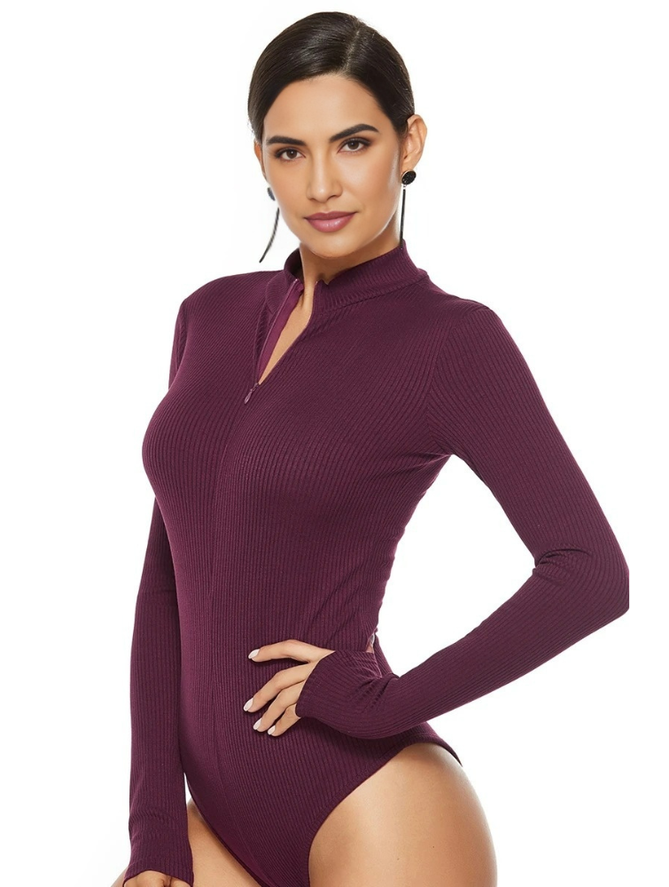 Front Zip  Bodysuit